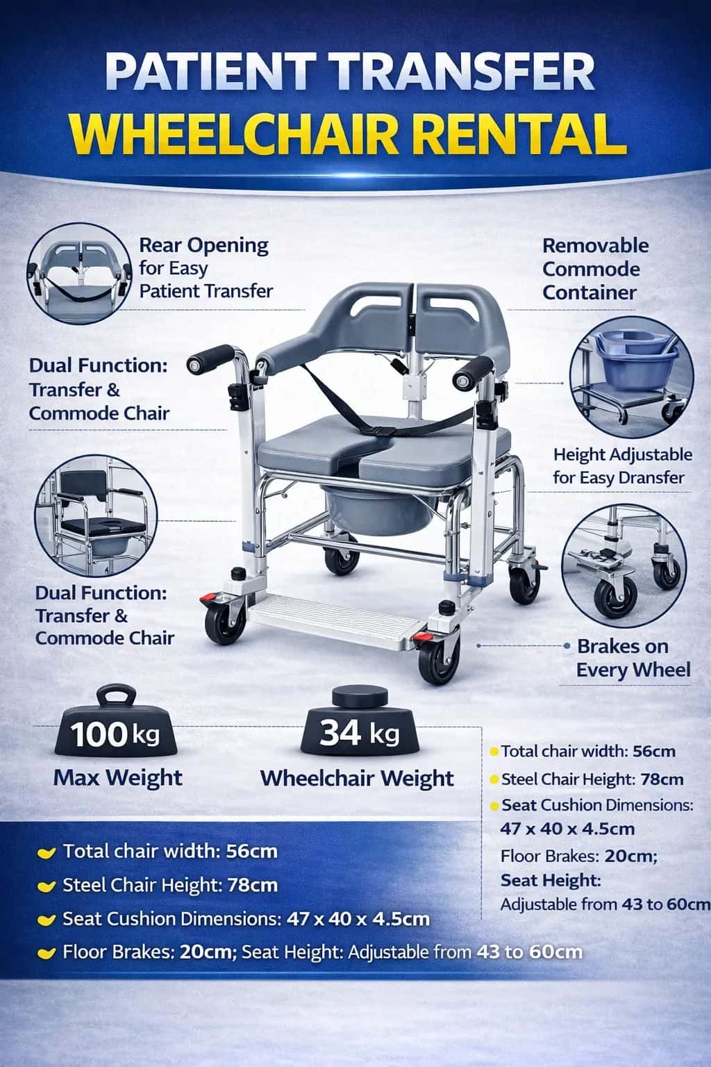 Patient Transfer Wheelchair